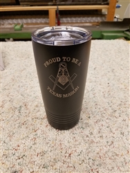 Black Insulated 20oz Tumbler - Texas Mason