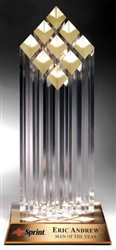 Elite Nine Diamond Post Acrylic Award 18"