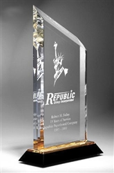 Slanted Clear Acrylic Award with Color Accent 14"