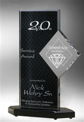 Achievement Black with White Diamond Acrylic Award