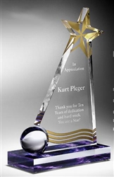 Star Slanted Acrylic Award with Acrylic Ball