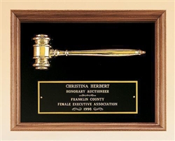 American Walnut Frame Gavel Plaque 10" x 13"