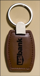 Leather Keyring With Silver Hardware 1 3/8" x 3 3/8"