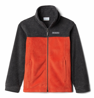 COLUMBIA YOUTH STEENS MOUNTAIN II FLEECE BONFIRE, CHACOAL HEATHER