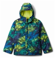 COLUMBIA YOUTH LIGHTNING LIFT JACKET BRIGHT CHARTREUSE BRUSHED CAMO PRINT