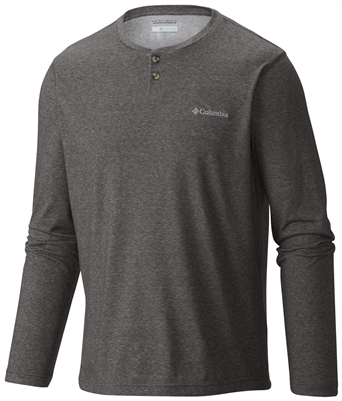 COLUMBIA MEN THISTLETOWN PARK HENLEY CHARCOAL HEATHER