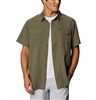 COLUMBIA MEN UTILIZER II SOLID SHORT SLEEVE SHIRT STONE GREEN