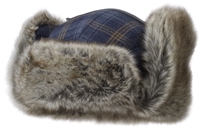 COLUMBIA NOBEL FALLS II TRAPPER HAT COLLEGIATE NAVY PLAID