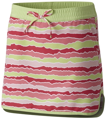 COLUMBIA YOUTH SOLAR STREAM SKORT PUNCH PINK STRIPE