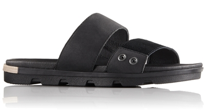 SOREL WOMEN TORPEDA SLIDE II SANDAL MOROCCO BLACK WHITE