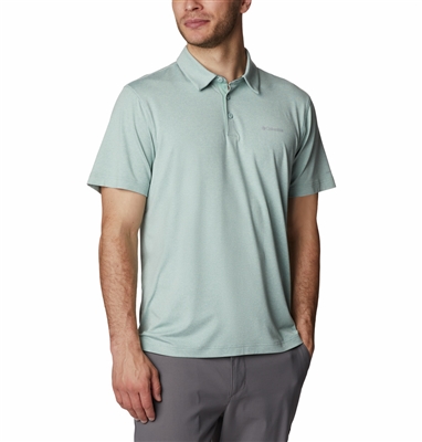 COLUMBIA MEN TECH TRAIL POLO NIAGARA HEATHER