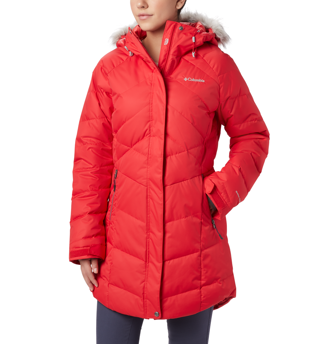 COLUMBIA WOMEN LAY D DOWN II MID JACKET RED LILY - PLUS SIZE