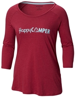 COLUMBIA WOMEN WEEKEND EXPLORER 3/4 TEE WINE BERRY HEATHER