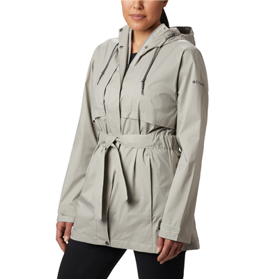 COLUMBIA WOMEN PARDON MY TRENCH RAIN JACKET FLINT GREY