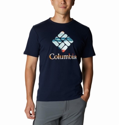 COLUMBIA MEN RAPID RIDGE GRAPHIC TEE COLLEGIATE NAVY HYPER NATURE GRAPHIC