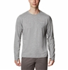 COLUMBIA MEN TECH TRAIL LONG SLEEVE CREW II CITY GREY HEATHER