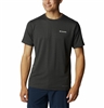 COLUMBIA MEN TECH TRAIL GRAPHIC TEE BLACK HEATHER