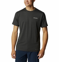 COLUMBIA MEN TECH TRAIL GRAPHIC TEE BLACK HEATHER