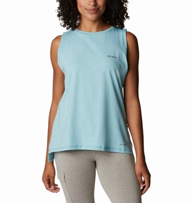 COLUMBIA WOMEN SUN TREK TANK SEA WAVE HEATHER