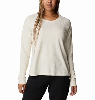 COLUMBIA WOMEN PINE PEAK LS THERMAL CHALK HEATHER