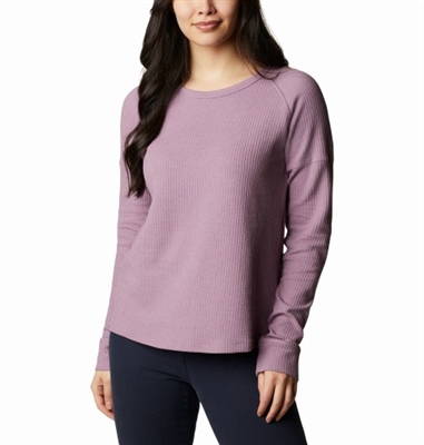 COLUMBIA WOMEN PINE PEAK LS THERMAL WINTER MAUVE HEATHER