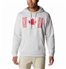 COLUMBIA MEN PFG FISH FLAG II HOODIE COOL GREY BRIGHT RED CANADA