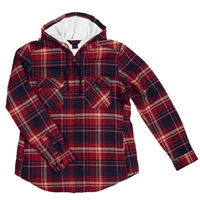 Tough Duck Women's Flannel Jacket plush, red and navy