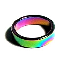 156-02 6mm SIZE 9 HEMATITE RING IN RAINBOW