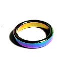 156-01 4mm SIZE 6 HEMATITE RING IN RAINBOW