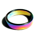 156-02 6mm SIZE 11 HEMATITE RING IN RAINBOW