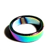 156-02 6mm SIZE 7 HEMATITE RING IN RAINBOW