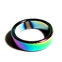 156-02 6mm SIZE 7 HEMATITE RING IN RAINBOW
