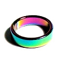 156-02 6mm SIZE 8 HEMATITE RING IN RAINBOW