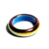 156-04-07 SIZE7   6mm HEMATITE RING IN RAINBOW--ROUND