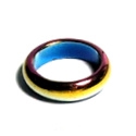 156-04-07 SIZE7   6mm HEMATITE RING IN RAINBOW--ROUND