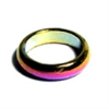 156-04-08 SIZE8  6 mm HEMATITE RING IN RAINBOW--ROUND