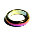 156-04-08 SIZE8  6 mm HEMATITE RING IN RAINBOW--ROUND