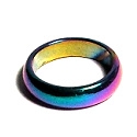 156-04-09 SIZE10 6mm  HEMATITE RING IN RAINBOW--ROUND