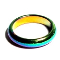 156-04-08 SIZE12  6 mm HEMATITE RING IN RAINBOW--ROUND