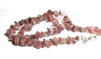 A123-06 STONE CHIP NECKLACE IN STRAWBERRY QUARTZ