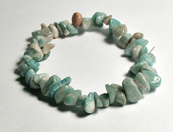 A124-12 STONE CHIP BRACELET IN AMAZONITE