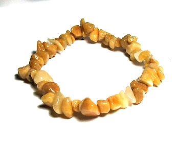 A124-19 STONE CHIP BRACELET IN YELLOW JADE