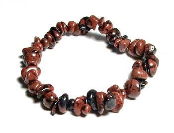 A124-26 STONE CHIP BRACELET IN MAHOGANY