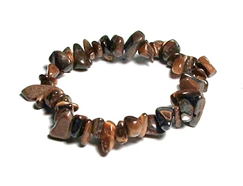A124-29 STONE CHIP BRACELET IN TIGER EYE