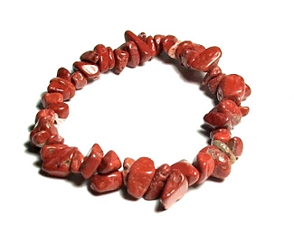 A124-33 STONE CHIP BRACELET IN RED JASPER