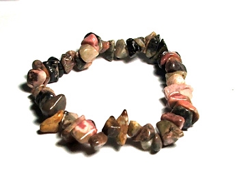 A124-37 STONE CHIP BRACELET IN RHODONITE