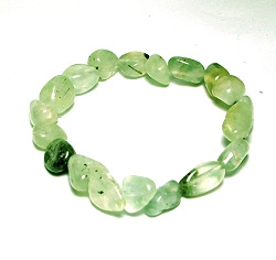 A127-02 TOUMBLED STONE  BRACELET IN PREHNITE