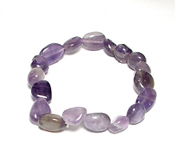 A127-04 TOUMBLED STONE  BRACELET IN AMETHYST
