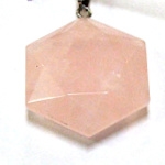 A17-02 30mm STONE HEXAGON PENDANT IN ROSE QUARTZ