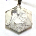 A17-03  30mm STONE HEXAGON PENDANT IN HOWLITE